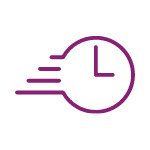 purple speeding clock clipart