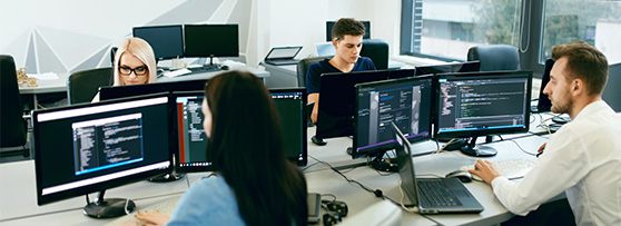 young people work at computers