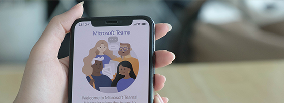 Smartphone showing Microsoft Teams